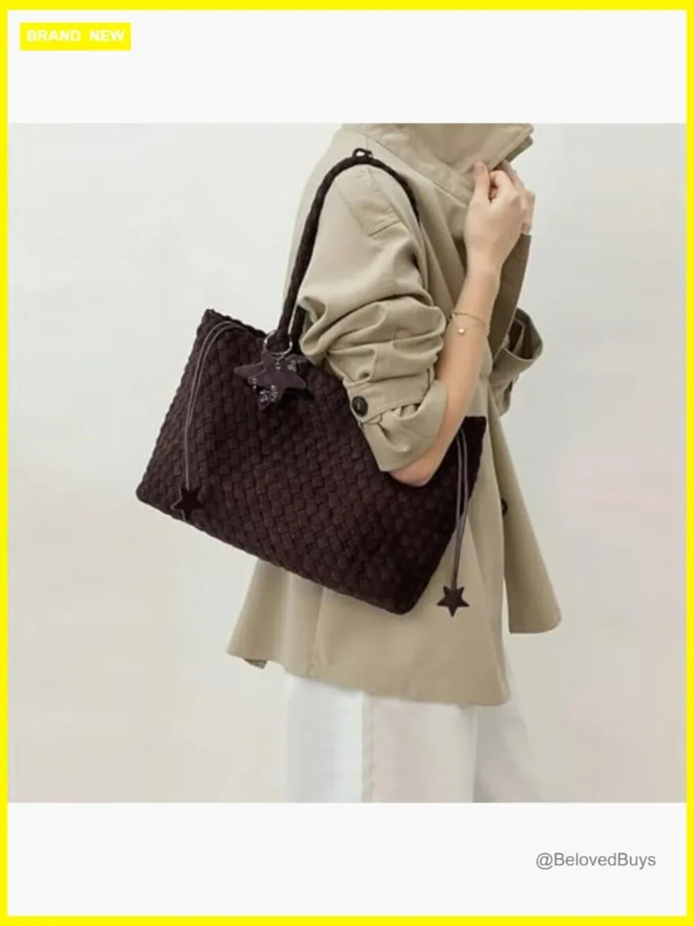 Woven Hobo Bag, Faux Leather Tote for Women, Large Capacity Shoulder Bag with